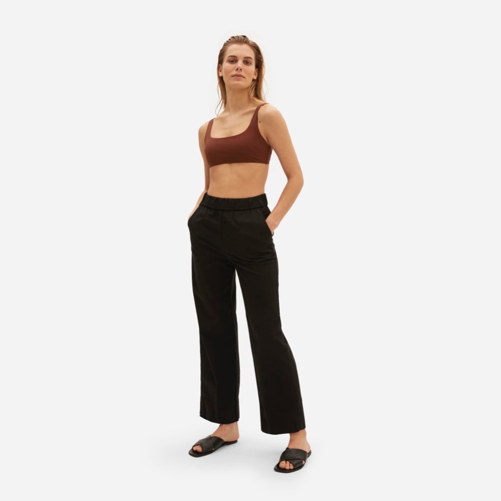 Everlane Black Straight Leg Elastic-Waist Pants